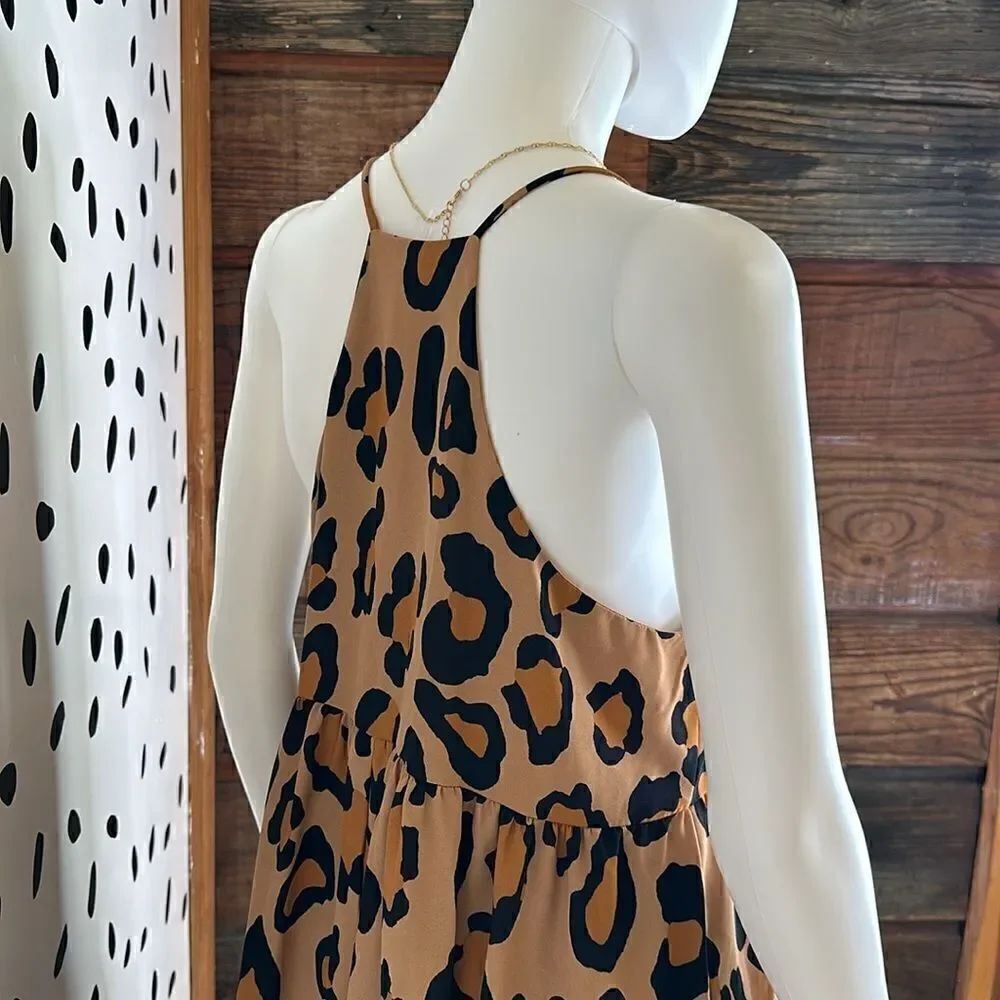 Leopard Print Razor Back Dress, M - Picture 5 of 6